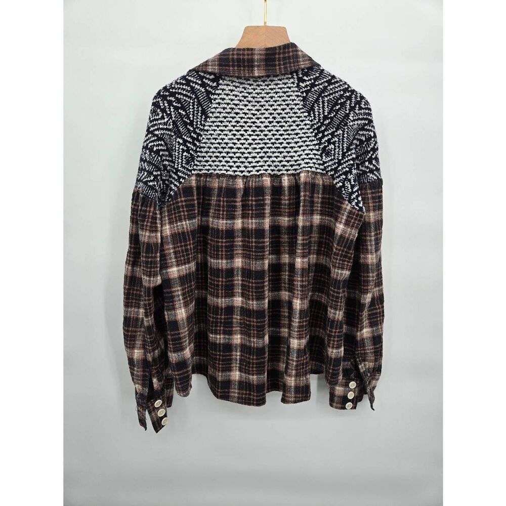 Free People Fireside Nights Plaid Shirt Size XS  Boho Long Sleeve - Picture 8 of 10